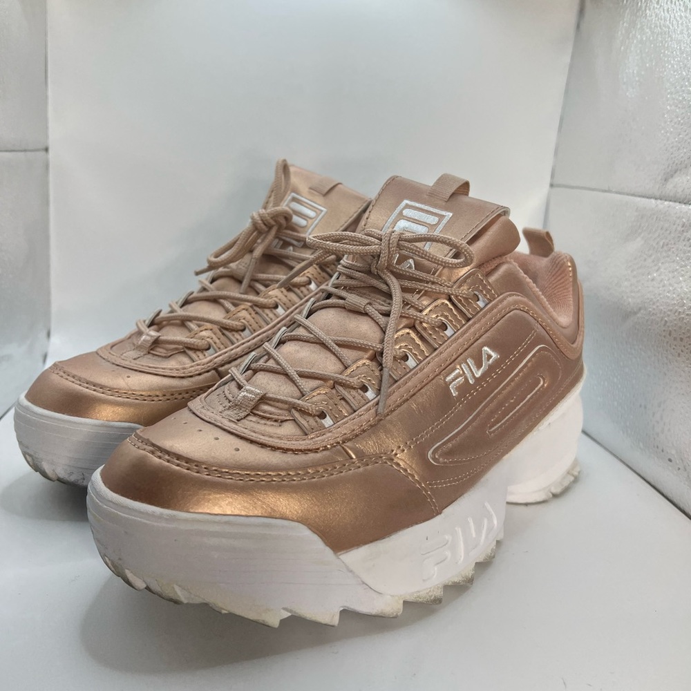 Fila Women's Rose Gold Platform Sneakers